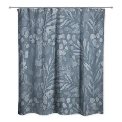 Blue Floral Shower Curtain