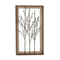 36" Brown Metal Contemporary Wall D&eacute;cor