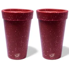 Silipint&reg; 16oz. Silicone Coffee Tumblers, 2ct. Red Speckled