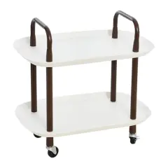Hello Honey&reg; Main + Mesa&trade; 2-Tier Modern Plastic and Metal Trolley White and Brown