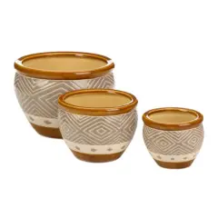Earth-Tone Trim Planter Set