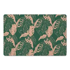 Painted Monstera Leaves Floor Mat