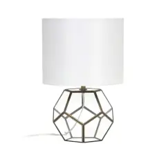 Lalia Home 15.5" Transparent Octagonal Brass Table Lamp
