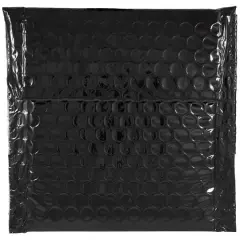 JAM Paper 5.5" x 6.5" Bubble Padded Mailers with Hook & Loop Closure, 100ct. Black Metallic