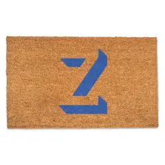 Blue Shadow Monogram Natural Coir Doormat Z