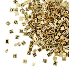 Gold Alphabet Plastic Craft Beads, 8mm by Bead Landing&trade;
