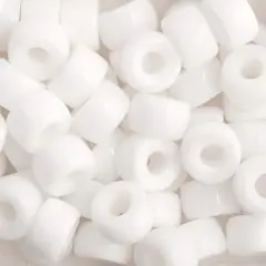 John Bead 9mm Opaque Glass Pony Beads, 100ct. White