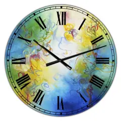 Designart 'Color Dances Oversized Modern Wall Clock