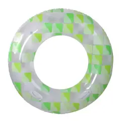 47" Green & Clear Geometric Inflatable Pool Inner Tube Ring