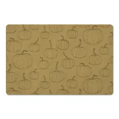 Mustard Yellow Pumpkin Pattern Floor Mat