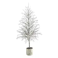 6ft. Unlit Snowed Twig Artificial Christmas Tree in Decorative Planter