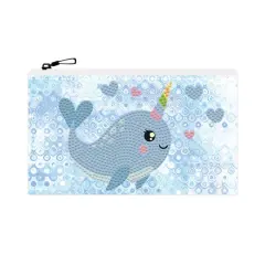Diamond Dotz&reg; Beginner Narwhal Love Zipper Pouch Diamond Painting Kit