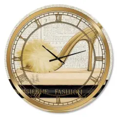 Designart 'Gold Fashion High Hells Ii Glam Wall Clock