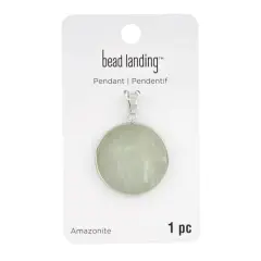Green Amazonite Flat Round Pendant by Bead Landing&trade;