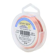 Artistic Wire&reg; 22 Gauge Silver Plated Tarnish Resistant Colored Copper Craft Wire, 10yd. Rose