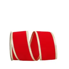 JAM Paper Velvet Dynasty Wired Edge Ribbon Red