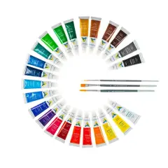 Art Alternatives Economy Acrylic 24 Color Paint Set, 12mL Tubes