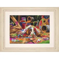 Luca-S Puppy Picasso Counted Cross Stitch Kit