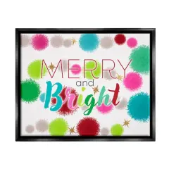Stupell Industries Merry & Bright Bold Holiday Phrase Framed Floater Canvas Wall Art Black