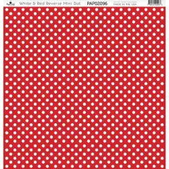 Paper Caf&eacute; White & Red Reverse Mini Dot 12" x 12" Cardstock, 15 Sheets