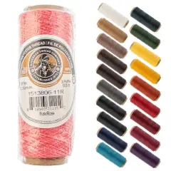 Gudebrod 0.015" 3 Ply Waxed Thread, 500ft. Pink