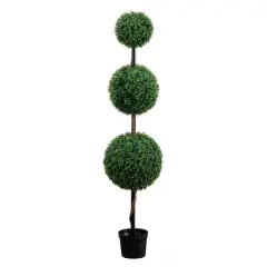 6ft. Potted Artificial Triple Ball Boxwood Topiary Tree