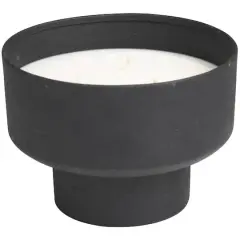 White Wax Campfire Scented Candle with Elevated Matte Black Container
