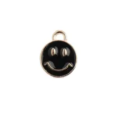 John Bead Sweet & Petite Happy Face Charms, 10ct. Black