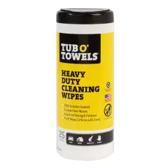 Tub O' Towels&reg; 7" x 8" Heavy Duty Cleaning Wipes, 25ct.