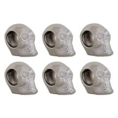 DII&reg; Silver Skull Napkin Ring Set, 6ct.