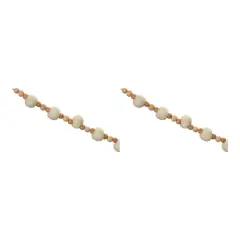 5.5ft. White & Beige Wood Beaded String Garlands, 2ct.
