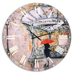 Designart 'Love In Paris Iv French Country Wall Clock