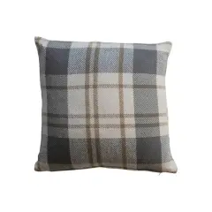 Hello Honey&reg; 20" Brown, Gray & Natural Plaid Brushed Flannel Throw Pillow