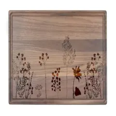 Wildflower Etch 17" x 11" Walnut Cutting Board