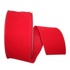 JAM Paper 4" x 50yd. Velvet Wired Ribbon Red