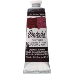 Grumbacher&reg; Pre-Tested Professional&reg; Oil Color Paint, 37mL Cadmium Red Deep
