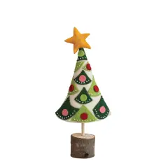 Hello Honey&reg; 18" Embroidered Handmade Wool Felt Tree with Star