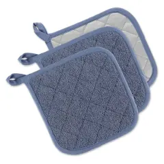 DII&reg; Terry Cloth Potholders, 3ct. Stonewash Blue