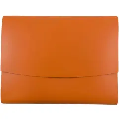 JAM Paper Italian Leather Snap Closure Portfolio Orange