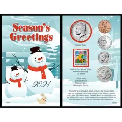 Snowman Year To Remember 2021 Coin Christmas Card