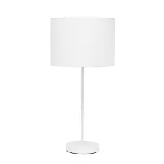 Simple Designs 23" White Fabric Shade Lamp