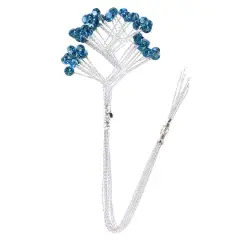 JAM Paper Rinestone Quintet, 12ct. Zircon Blue with Silver Stem