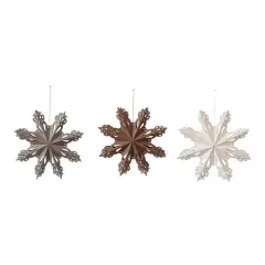 Hello Honey&reg; 3 Pack 9" Folded Snowflake Recycled Paper Ornaments