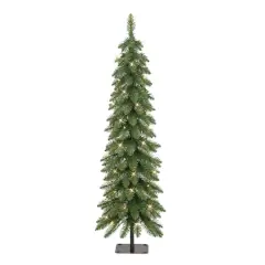 4ft. Pre-Lit Artificial Alpine Pencil Christmas Tree, Clear Lights