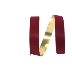 The Ribbon Roll 1.5" Glitter Veltex Gold-Backed Ribbon Burgundy