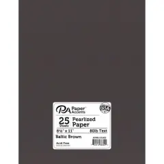 PA Paper&trade; Accents Pearlized 8.5" x 11" 80lb. Paper, 25 Sheets Baltic Brown
