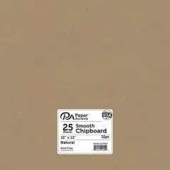PA Paper&trade; Accents Natural 12" x 12" 32pt. Heavy Chipboard, 25 Sheets