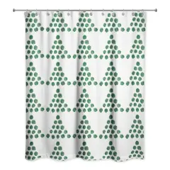 Stacked Triangle Dots Shower Curtain Green