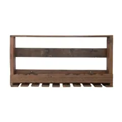 Hello Honey&reg; 36" Reclaimed Wood Wine Glass Wall Rack with Shelf