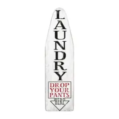 Hello Honey&reg; White Laundry Ironing Board Shaped Wood Sign